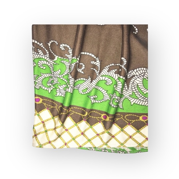 aso TV’s 90210 ✦ Sky ✦ Jeweled Neck Bold Print Silk Halter Top ✦ Braided Straps - Picture 12 of 16